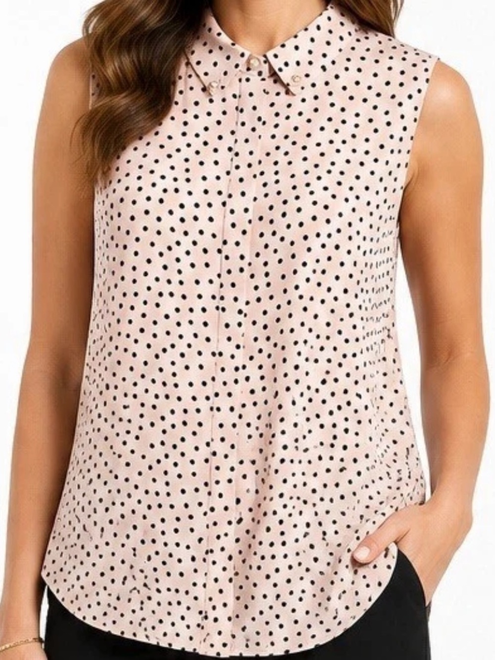 Karl Lagerfeld Women’s Polka Dot sleeveless blouse SMALL